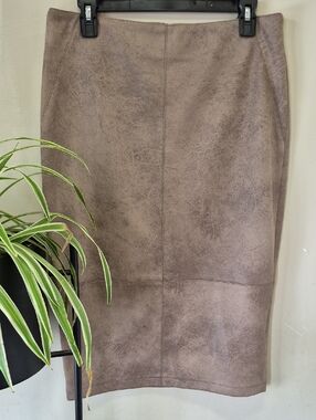 Faux Suede Pencil Skirt